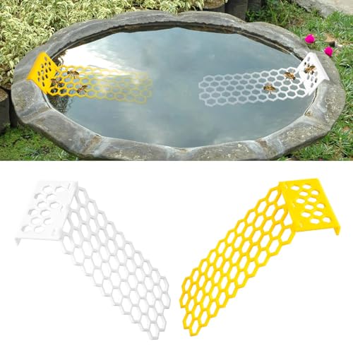 PEUTIER 2pcs Floating Bee Ladder, Plastic Floating Bee Island for Drinking Beehive Shaped Bee Watering Station Butterfly Bee Waterer for Beekeeping Feeding Equipment Bee Bath
