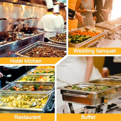 Blulu 2 Pack Hinged Dome Cover with Handle, 21. 65 x 13 x 2. 56 Inch, Steam Table Pan Hotel Pan Cover Stainless Steel Hinged Dome