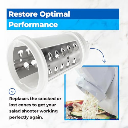 Shred Cone for Presto Regular Salad Shooter Models 02910 02980, Cheese Grater Replacement Parts for Shredding Cheese, Vegetables and Fruits (Square Plug)
