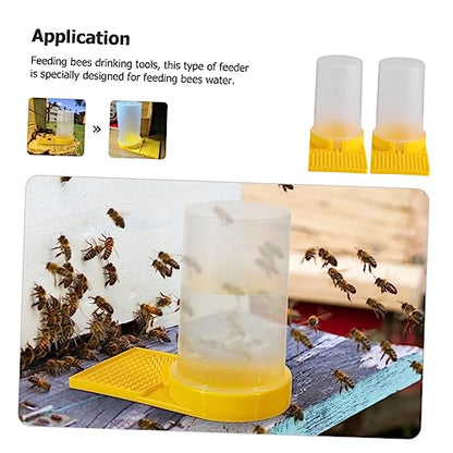 SUPVOX Bee Water Feeder 2-Pack Nest Door Watering Tool Plastic Beehive Water Dispenser Easy Clean Beekeeping Supplies for Garden and Farm