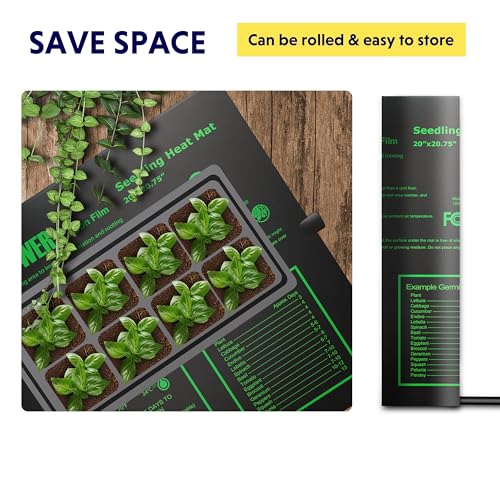 iPower Durable Waterproof Seedling Heat Mat 20"x20.75", Warm Hydroponic Heating Pad for Germination, Indoor Gardening, Greenhouse - size: 20" x 20.75", style: Upgraded Carbon Film