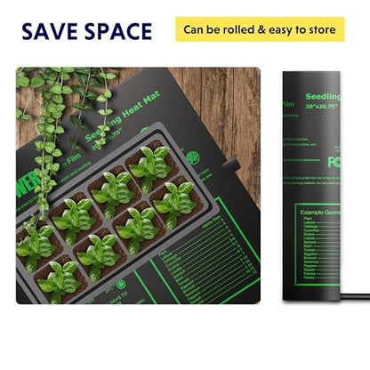 iPower Durable Waterproof Seedling Heat Mat 20"x20.75", Warm Hydroponic Heating Pad for Germination, Indoor Gardening, Greenhouse - size: 20" x 20.75", style: Upgraded Carbon Film