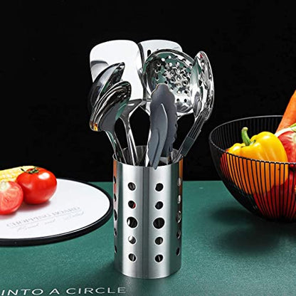 Stainless Steel Cooking Utensils Set, Berglander 13 Pieces Kitchen Utensils Set, Kitchen Tools Set With Utensil Holder Non-Stick And Heat Resistant,Dishwasher Safe, Easy to Clean (13 Packs) - size: A. 13 Pieces
