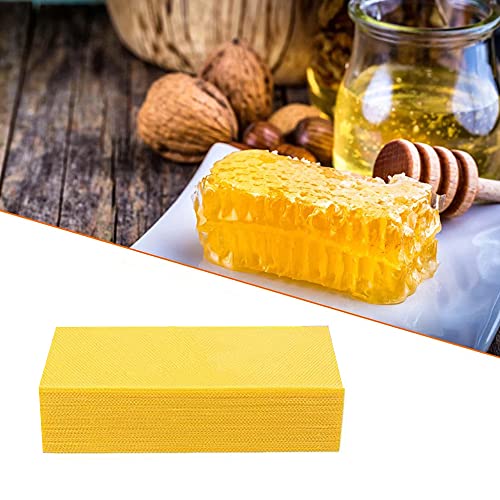 Varybeaty Natural Beeswax Foundation Sheets for Beehives - 30 Pack Pure Honeycomb Wax Frames for Bee Keeping, Candle Making & Crafts - 16.34" x 7.68" with Protective Paper Separators
