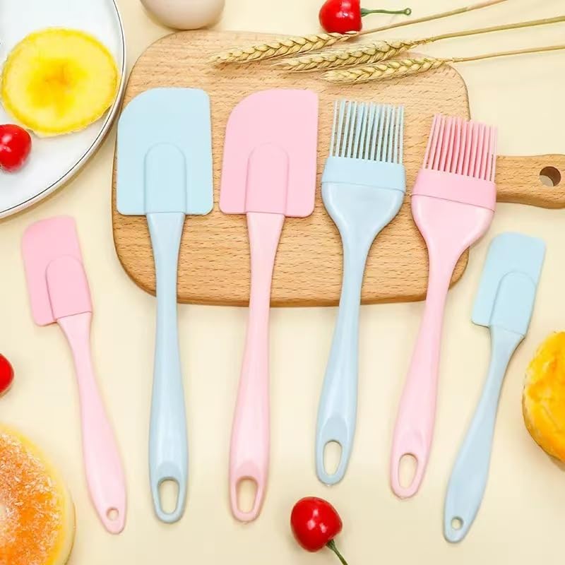 3pcs/set Food Grade Silicone Cake Spatula and Oil Brush and Cream Scraper and Sauce Brush, Baking Tool Set - color: Green