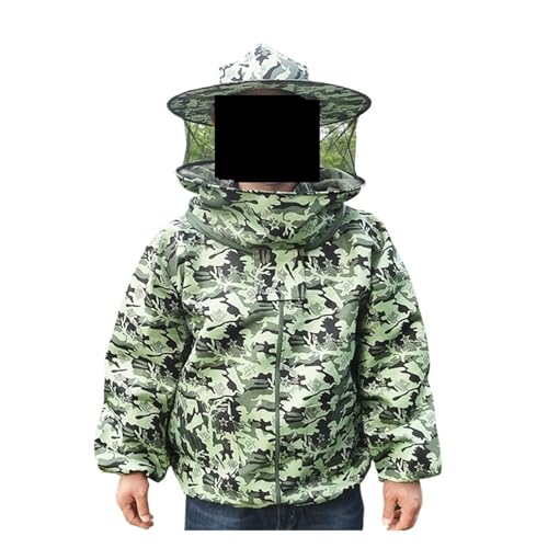 Foldable Beekeeping Suit Jacket Veil Set Double Zippered Beekeeping Protective Suit Anti-bee Beekeeper Clothing with Hat(G)