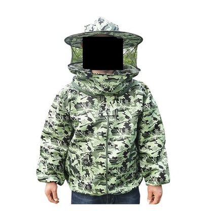 Foldable Beekeeping Suit Jacket Veil Set Double Zippered Beekeeping Protective Suit Anti-bee Beekeeper Clothing with Hat(Silver)