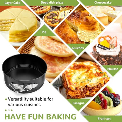 ZeroPone 4 Pack Mini Springform Pan Set, 4 Inch Non-stick Cheesecake Pan, Spring Form Pans for Baking, Springform Pans with Removable Bottom, Round Cake Pans, Small Cake Mold for Mini Cheesecake Pizza - size: 4 Inch - 4 Pack