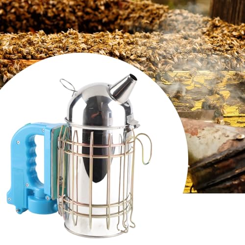 Stainless Steel Beehive Smoker with Heat Protection Board, 9.8x9.8in Durable Beekeeping Equipment - Comfortable Handle, Powerful Smoke Output for Efficient Hive Management
