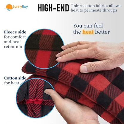 SunnyBay Microwavable Heating Pad for Neck and Shoulder, Heated Neck Wrap, Microwave Heat Pad, Weighted Beanbag Moist Hot or Cold Compress, 2.2 lbs, 26x4 Inches, Buffalo - color: 4x26 - Buffalo