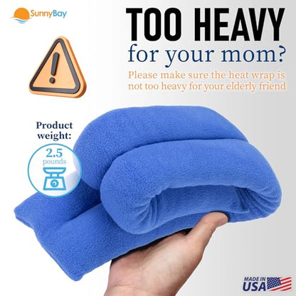 SunnyBay Microwavable Heating Pad for Neck and Shoulder, Heated Neck Wrap, Microwave Heat Pad, Weighted Beanbag Moist Hot or Cold Compress, 2.2 lbs, 26x4 Inches, Sky Blue - color: 4x26 - Sky Blue