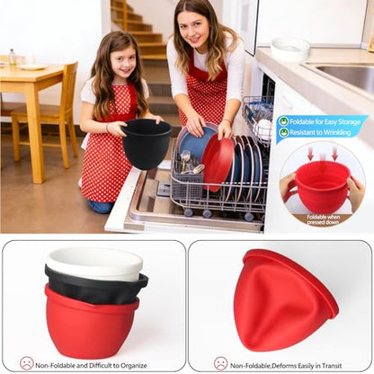 Kitchen Aid Silicone Bowl Insert,Foldable 5qt Silicone Liners for Kitchenaid Mixer Accessories and Attachments,Dishwasher Safe-Food Grade,Silicone Kitchen Aid Bowl Liners for Baking(3 Pack)
