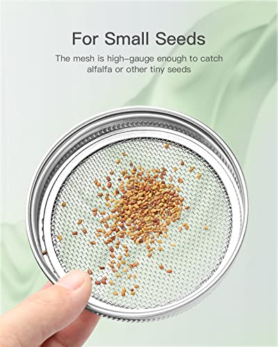 12 Pack Sprouting Lids, 316 Stainless Steel Screen Lid for 70mm Regular Mouth Mason Jar, Alfalfa, Broccoli Mesh Covers (regular mouth 12 PCS) - style: regular mouth 12 PCS