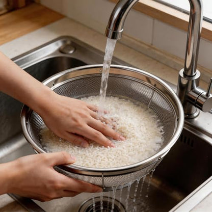 Fine Mesh Strainer for Kitchen, 1.5 Quart Stainless Steel Colander Bowl | Idea for Pasta, Rice, Fruit, Metal Net Baskets with Resting Base - Strain, Drain, Rinse - size: 1.5 Qt