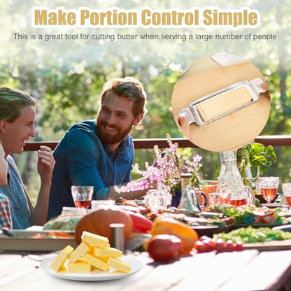 lasuroa Butter Slicer Cutter, Stainless Steel Ergonomic Cheese Slicer Cheese Even Stick Slicing Tool for Portion Control Cheese Wire Slicer with Portable Grip for Food Square Block Butter(Silver) - style: Butter Slicer (with Portable Grip)
