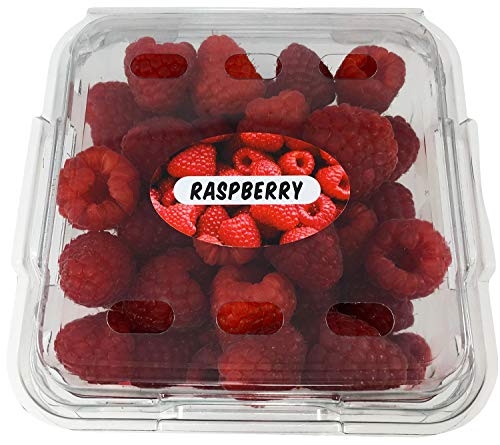 Raspberry Grocery Store Food Labels 1.25 x 2 Inch Oval Shape 500 Total Adhesive Stickers - color: Raspberry