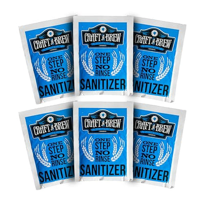 Craft A Brew - Single-Use Cleansing Packets - Dissolvable No-Rinse Cleanser for Home Brewing Equipment – Pre-Portioned for 2-Gallon Solutions – Easy-to-Use Homebrew Supplies – Pack of 6