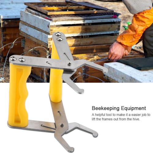 TOPINCN Bee Hive Frame Tool Stainless Steel & Plastic Frame Holder Beekeeping Equipment Beekeeper Supplies Easy Grip