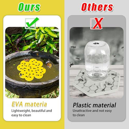 4 Pack Floating Bee Island 6.3 Inch Floating Bee Watering Station Use for Bee Cups for Garden Bee Insect Waterer and Butterfly Water Stations for Outdoor Garden Décor Thirsty Pollinators