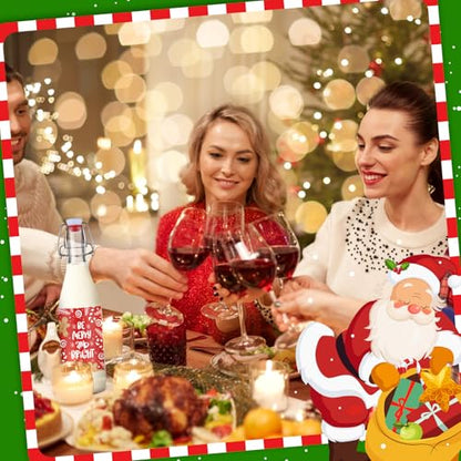 Sieral 6 Set Coquito Bottles 16 oz Christmas Swing Top Glass Bottles Flip Top Brewing Bottle for Vanilla Extract Homemade with Christmas red Label Stickers Home Brewing Coquito Beverages Liqueur - color: Christmas Red