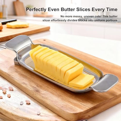 Butter Slicer Cutter & Cheese Cutter–Multi-Use Kitchen Tool for Evenly Slicing Butter Blocks, Cheeses, Eggs & Soft Fruits–Non-Stick，Compact & Portable for Home, BBQ, Camping（1 PACK) - color: 1 PACK