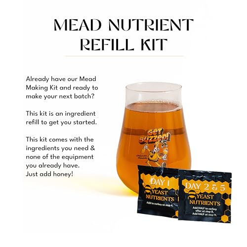 Craft A Brew - Mead Recipe Kit Refill - Staggered Mead Yeast Nutrients - For Healthy and Productive Yeast Fermentation - Ingredients for Home Brewing - Mead Making Supplies - Yields 1 Gallon