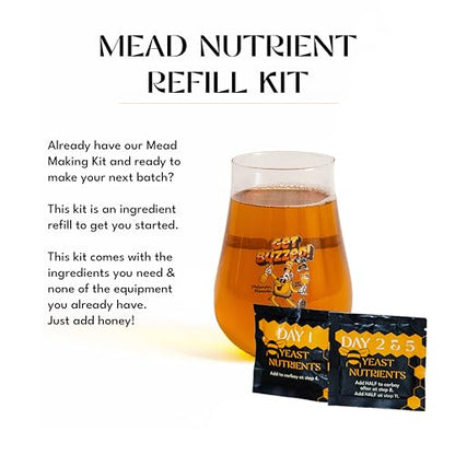 Craft A Brew - Mead Recipe Kit Refill - Staggered Mead Yeast Nutrients - For Healthy and Productive Yeast Fermentation - Ingredients for Home Brewing - Mead Making Supplies - Yields 1 Gallon