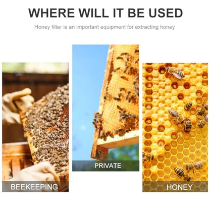 Gadpiparty Double Layer Honey Filter Bee Sieve Stainless Steel Beekeeping Equipment Tool Large Capacity Honey Strainer Save Time Efficient