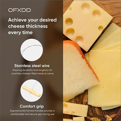 Cheese Wire with Handles 17.7 Inch - Stainless Cheese String Wire Slicer - Handheld Cheese Cutter