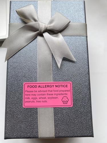 1x2 inch 500PCS Food Allergy Warning Labels Allergies Stickers