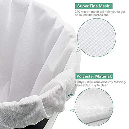 Brew Bag Reusable 2 Pack 22"×26" 250 Micron Fine Mesh Bag for Beer | 5 Gallen with Drawstring for Fruit Cider Apple Grape Wine Press Drawstring Straining Brew in a Bag - size: 2 pack-22"×26"