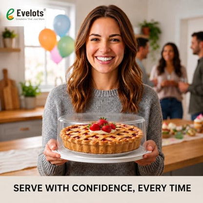 Evelots 4-Pack 10-Inch Airtight Food Storage Container with Lid - Portable Carrier for Pies, Cakes, Cupcakes & More - BPA-Free Clear Plastic - Secure & Easy Transport - size: 4-Pack, style: Pie Container