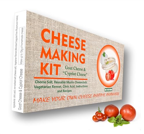 MOZZARELLA & RICOTTA 4 Cheeses Making Kit Goat Cheese, Halloumi Cheese, Mozzarella Cheese, Ricotta Cheese Great Gift for All Occasions, Red