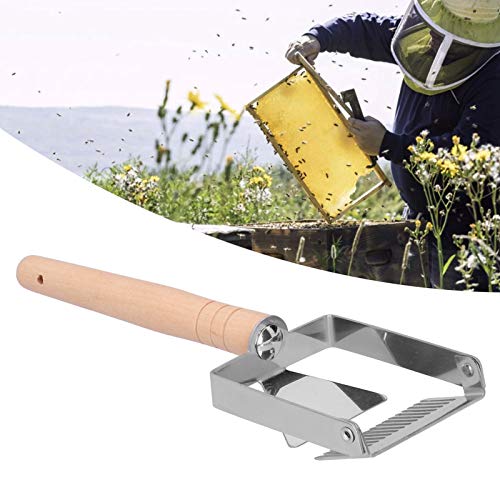 Zopsc Uncapping Fork Honey Scraper, Thicken Wooden Handle Beekeeping Tool, Apiculture Equipment for Honey Harvesting, Stainless Steel Uncapping Scraper, Beekeeping Fork Set