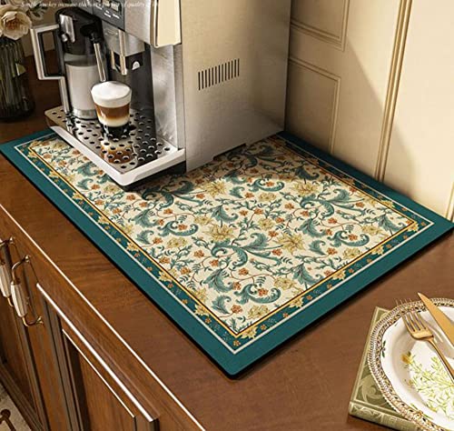 Cute Coffee Maker Mat for Countertops Bar Accessories, Colorful Dish Drying Pad for Kitchen, Absorbent Quick Drying Mat, 24 X16 inch (Color F, 16"x 24") - color: Color F, size: 24" x 16"