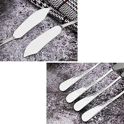 6pcs Stainless Steel Butter Knife, Cheese/Butter Spreaders, Breakfast Spreads Knives,Cheese and Condiments(Silver - color: 6pcs