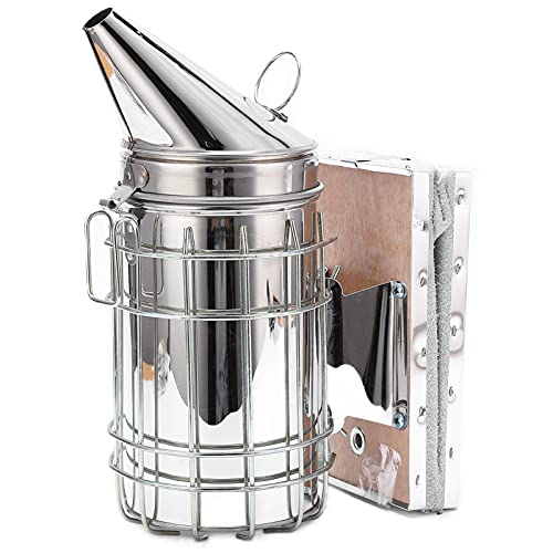 Fdit Stainless Steel Beehive Smoker Kit with Bee Brush Queen Clips and Scratcher for Beekeeping