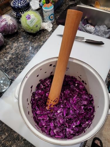 16"Heavy Cabbage Pounder Natural Beech Wood for Fermentation Crocks Sauerkraut pounder/Tamper Packing Down Fermented Foods like Kimchi - size: 16 Inch