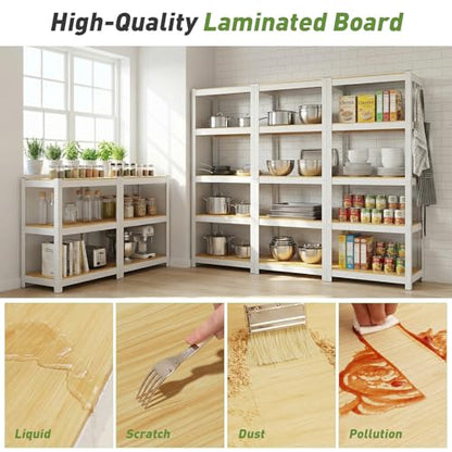 Durstruct 5 Tier White Metal Shelving Unit 24" W×16" D×60" H Adjustable Storage Utility Rack Heavy Duty Shelves Organization Multipurpose Shelf for Pantry Closet Kitchen Garage Bathroom - size: 24" W x 16" D x 60" H