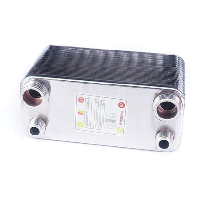 Generic 32 Plates Heat Exchanger Beer Wort Chiller Cooler 304 Stainless Steel for Home Brewing Beer