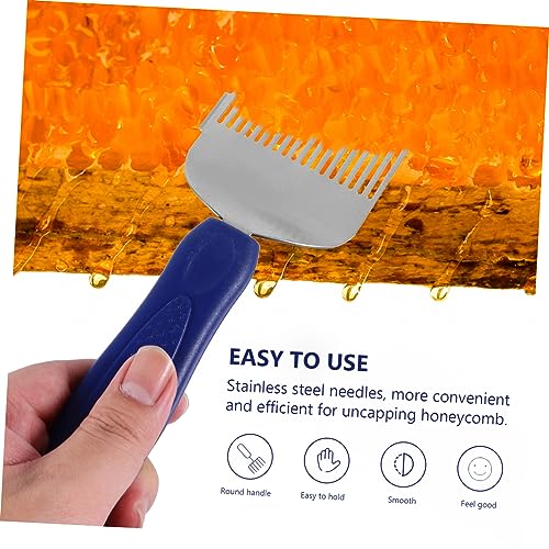 Beekeeper Honeycomb Scraper Tool Stainless Steel Uncapping Fork with Plastic Handle Efficient Honey Collection for Beekeeping Enthusiasts