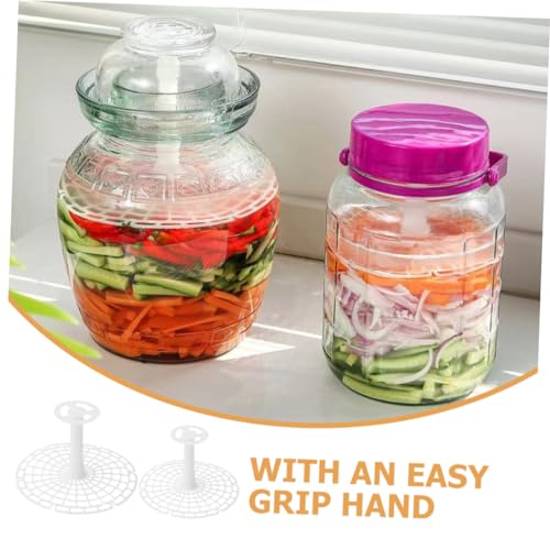 Mobestech 2Pcs Mason Jar Fermentation Press Tool Compact Pickle Pressing Plate for Improved Vegetable Fermenting for Home Canning and Giving