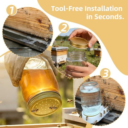 Sewroro Beehive Water Feeder Lid Replacement 8 Pack Bee Entrance Feeder Lids Perforated Water Dispenser Caps for Beekeeping Supplies Hive Hydration Accessory 2.87 X 2.87 X 0.59 in
