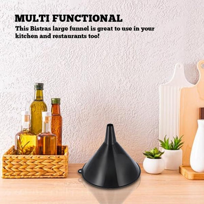 Bistras Jumbo 8" Extra Large Plastic Funnel for Automotive Use - Kitchen Funnels for Filling Bottles, Jars, Containers or Lab Use - Oil Funnel for Gas, Car Oil, Lubricants and Fluids (1)