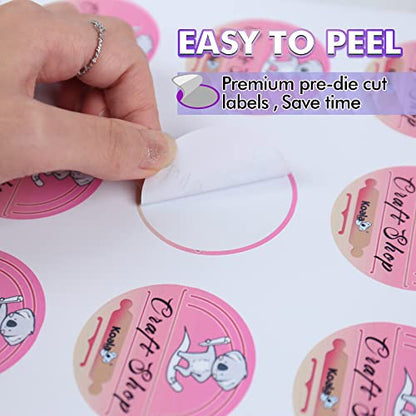 Koala Round Labels 2.5 Inch, Glossy Waterproof Printable Circle Stickers for Inkjet and Laser Printer, 240 Circle Labels for Brand Logo, Bottle, Jar