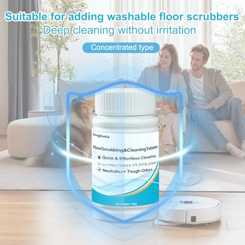 Powerful Floor Cleaning Tablets Compatible With Tineco (200 PCS) 2 Bottle Floor Deep Cleaner Dissolves Fast for Streak-Free Shine on Hardwood, Tile,Suitable With All Robot Vacuums