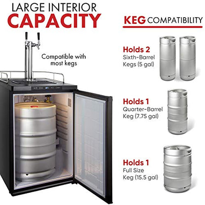 Kegco HBK309S-2 Home Brew Keg Dispenser, Stainless Steel, 2 Tap - color: Stainless Steel, size: 2 Tap