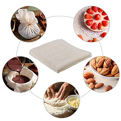 5 Pack Muslin Cloths Reusable for Straining, 100% Unbleached Pure Cotton Cheesecloth, Soft Square Cheese Clothes Weave Fabric Filter for Cooking, Baking (50 x 50 cm Food Strainer Cloth)