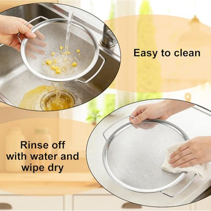 4 Pack Fine Mesh Paint Strainer with Handle, 60 Mesh Stainless Steel Paint Filter, Emulsion Honey Funnel Filter Cover Fits 1 2 3 5 Gallon Paints Bucket Filters Tool Insert
