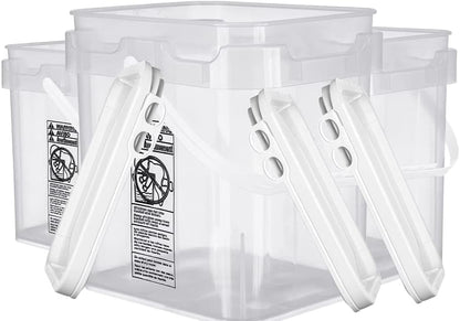 House Naturals Clear Food Grade Made in USA Plastic Bucket with lids, (Pack of 3) (5 Gallon) - size: 5 Gallon